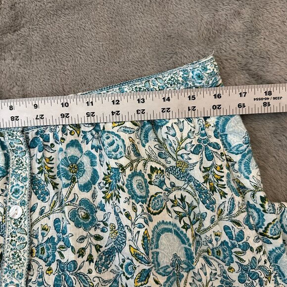 Rachel Zoe 100% Linen Button Front Pull On Midi Skirt Women's MEDIUM Blue - Picture 4 of 5